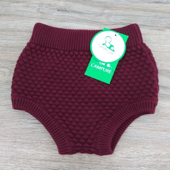 CAMPURE Burgundy Red Knit Infant Pull On Diaper Cover 18-24 months - Picture 1 of 9